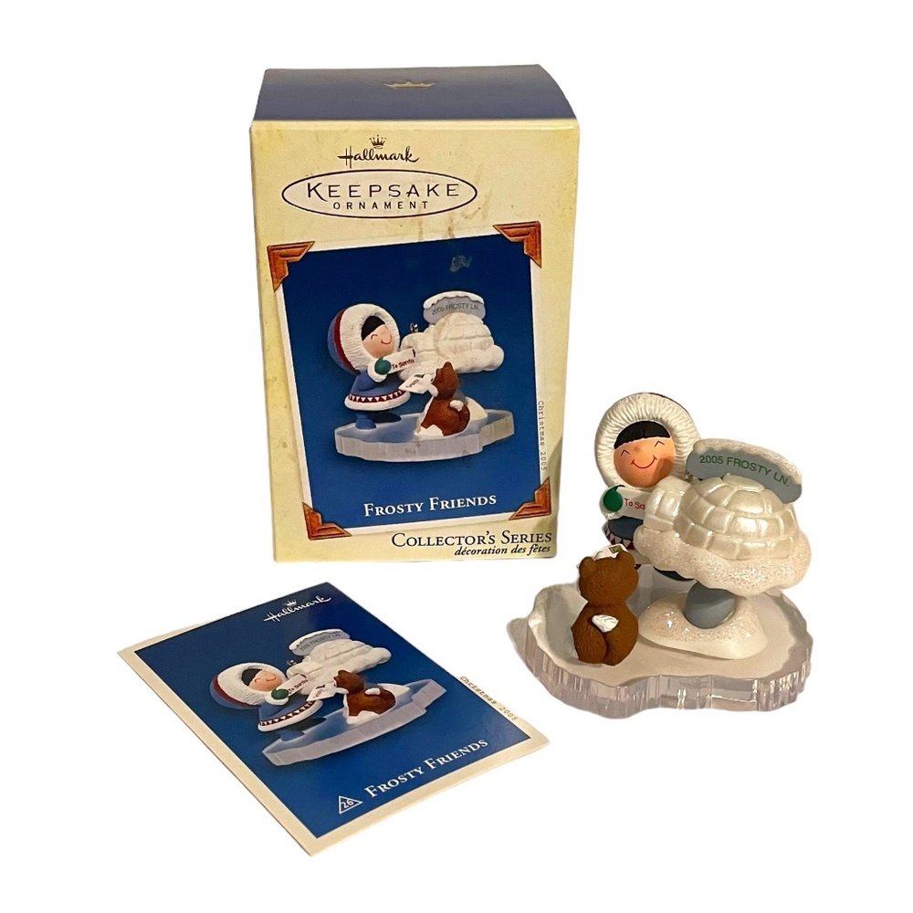 Hallmark Keepsake Frosty Friends Eskimo & Dog Mailing Letter Christmas Ornament‎